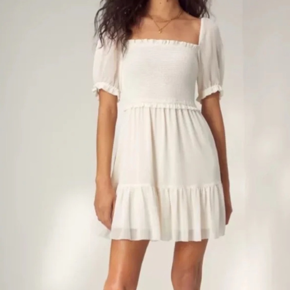 Aritzia Wilfred Laken Dress Cottage Core Puff Sleeve Ruffle Bridal Medium